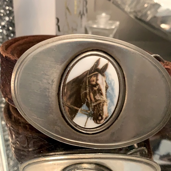 EQUESTRIAN VTG HORSE LEATHER JUSTIN BELT main image 2